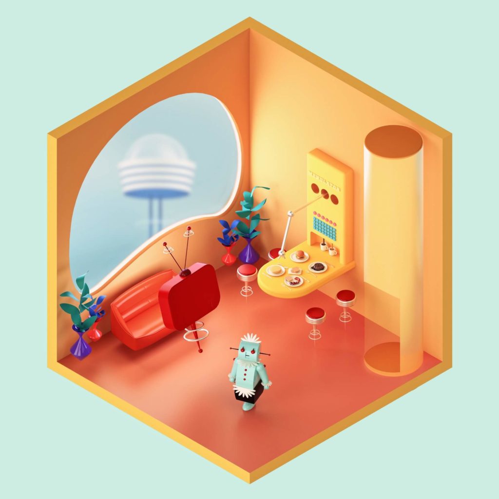 The Rooms Project on Huntlancer | The Jetsons Living Room.